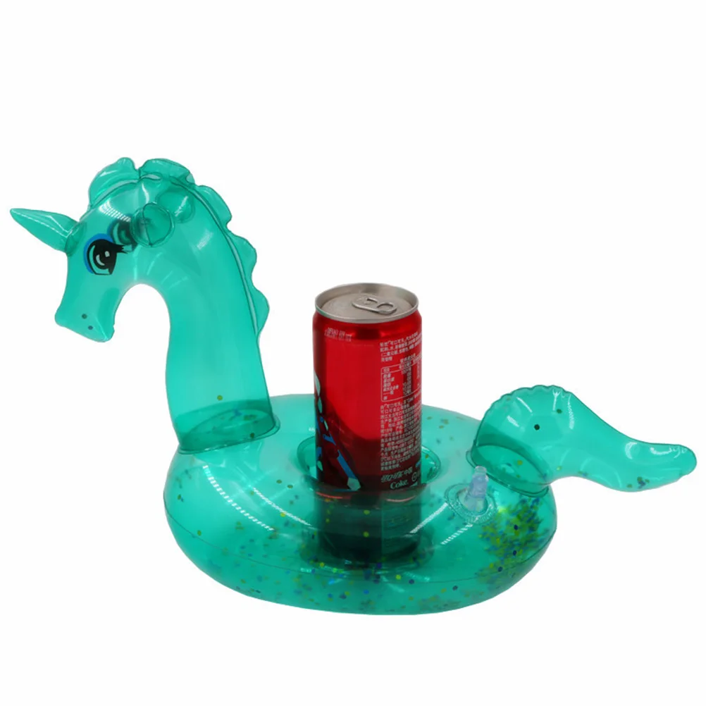 Porte-boisson flottant gonflable licorne, 4 pièces, tasse en PVC, fournitures de fête sur la plage et la piscine, événements à thème d'été