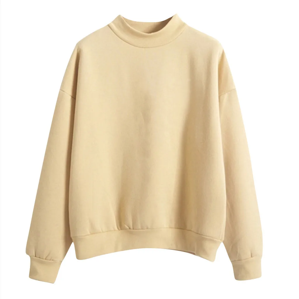 Sudadera con capucha de manga larga para mujer, versión coreana de la tendencia de Color sólido, Top de terciopelo cálido, Jersey informal de cuello redondo