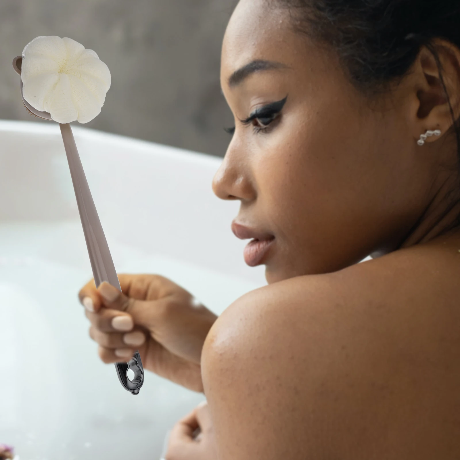 

Dual-Sided Long Handle Bath for Family Gentle Skin Durable Shower Back Scrubber Easy Clean Sleek Design Body Scrub for Shower