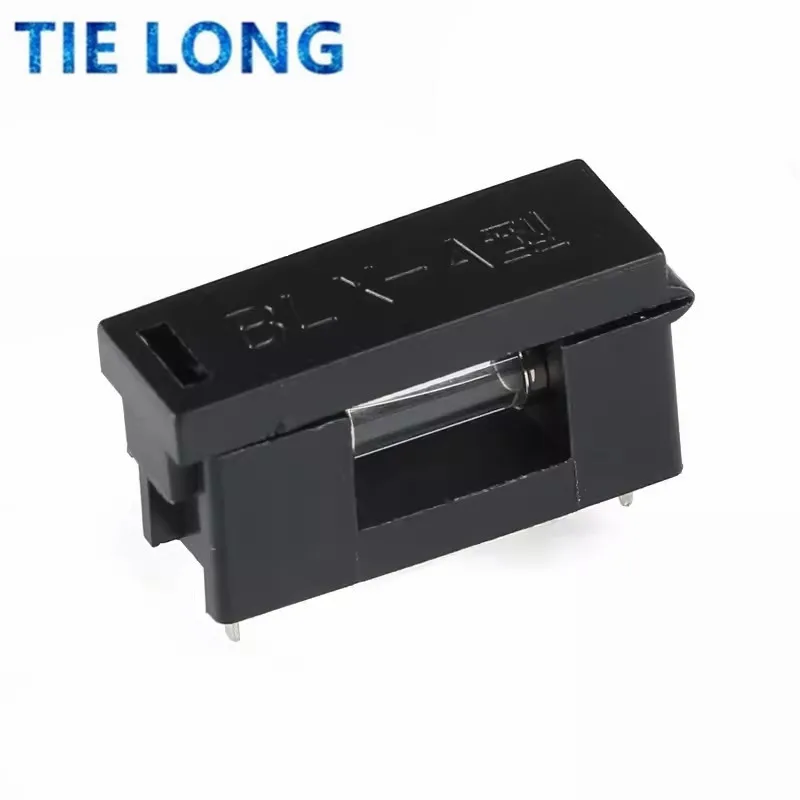 10PCS BLX-A 5*20MM BLACK GLASS FUSE HOLDER 5*20 Insurance Tube Socket Fuseholder for 5X20MM 5X20 Fuse PCB BOARD