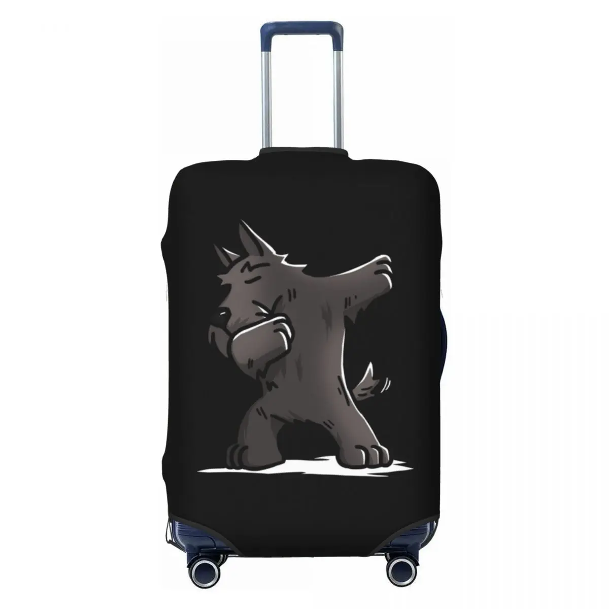 Custom Funny Dabbing Scottish Terrier Dog Luggage Cover Elastic Scottie Lover Travel Suitcase Protective Covers Fits 18-32 Inch