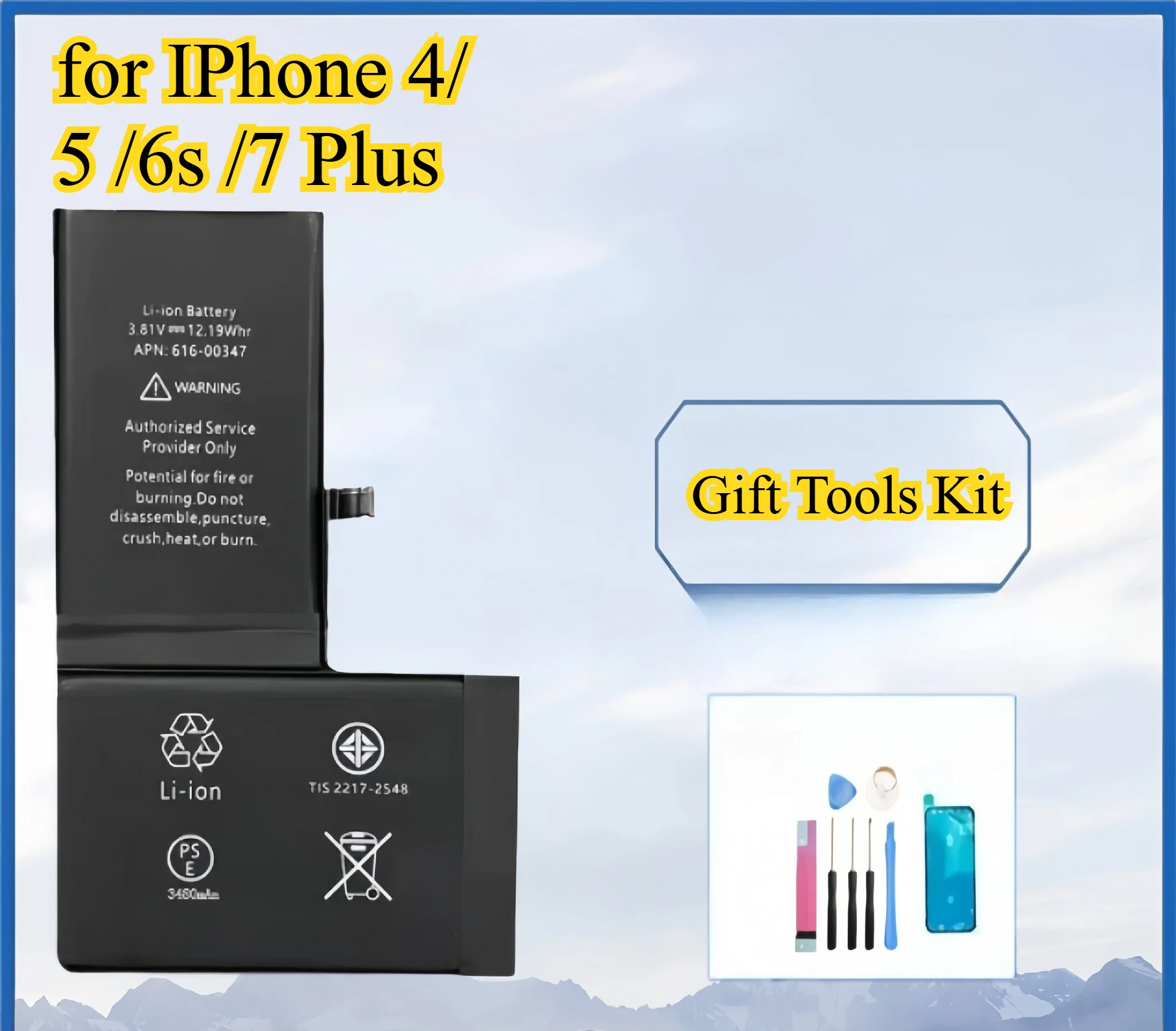 

Аккумулятор большой емкости 3500 мАч для IPhone 4 5 6s 7/8 Plus Сменный литий-ионный аккумулятор с набором инструментов Расширенная долговечная мощность