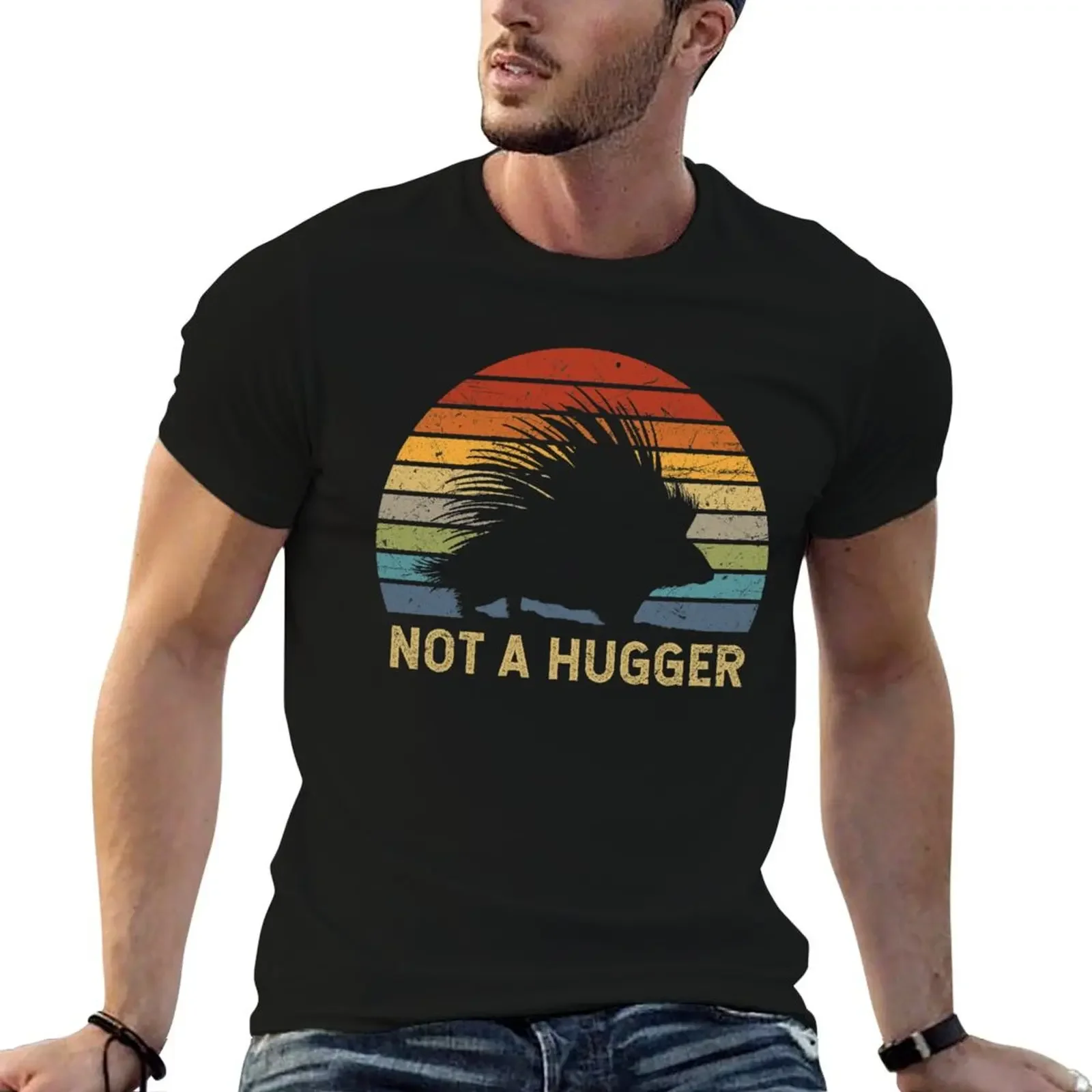 Not A Hugger Porcupine T-Shirt summer top custom t shirt t shirts for men pack