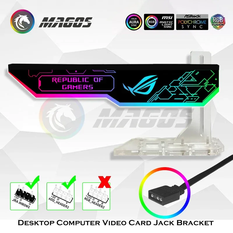 الخيال GPU قوس ARGB هالة مزامنة بطاقة الفيديو جاك قوس التثبيت الرأسي ل ASUS MSI AORUS الإيمان أسود/أبيض قطعة وزارة الدفاع