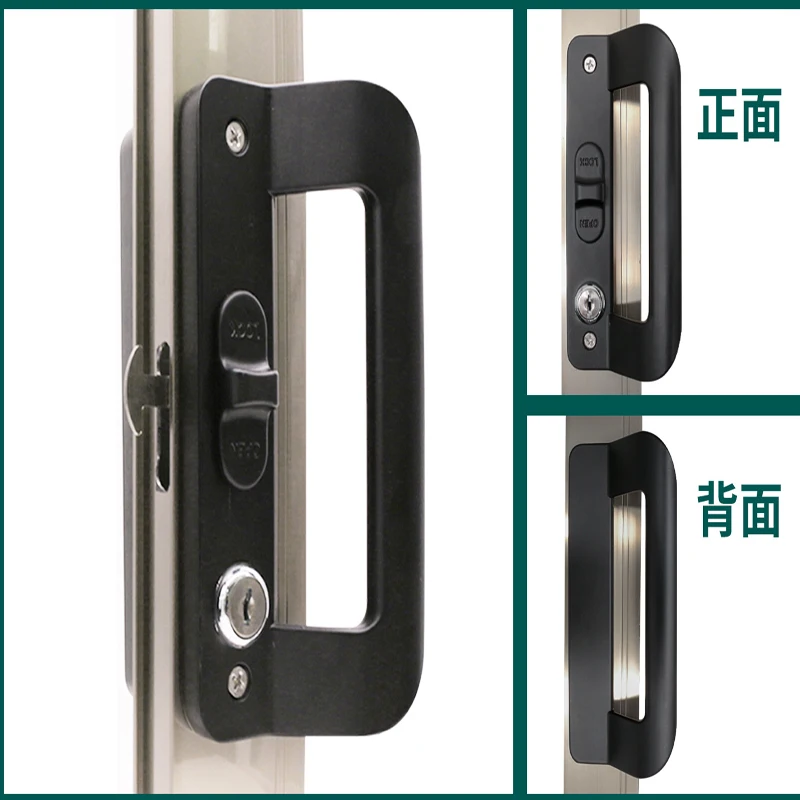 

Aluminum Alloy Single/Double Sided Sliding Door Lock Hanging Door Handle Anti-theft Lock Cylinder Double Leaf Sliding Door Lock