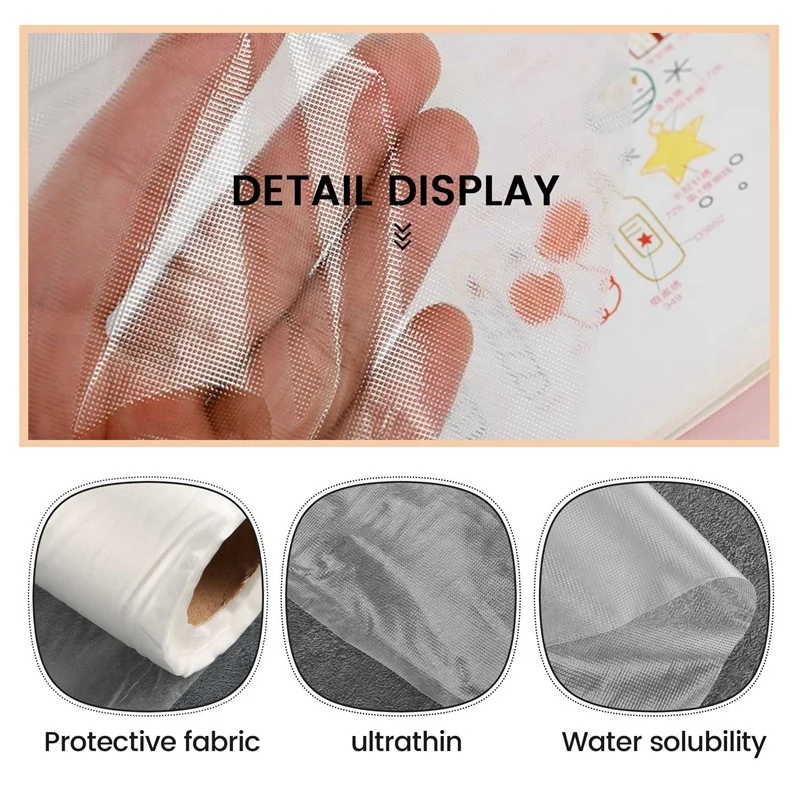 Clear Wash Away Water Soluble Embroidery Topping Film 12 Inch X 30 Yd Roll For Machine Embroidery And Hand Sewing