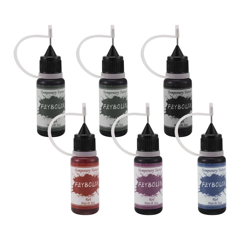 

A24R Temporary Tattoos Kit, Gel Semi Permanent Tattoo Freehand Gel / Ink (Organic Jagua Fruit Based) DIY Tattoos 6 PCS