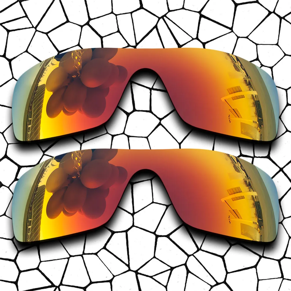 

Fire Red & Fire Red Lenses Replacement For-Oakley Batwolf OO9101 Polarized Sunglasses