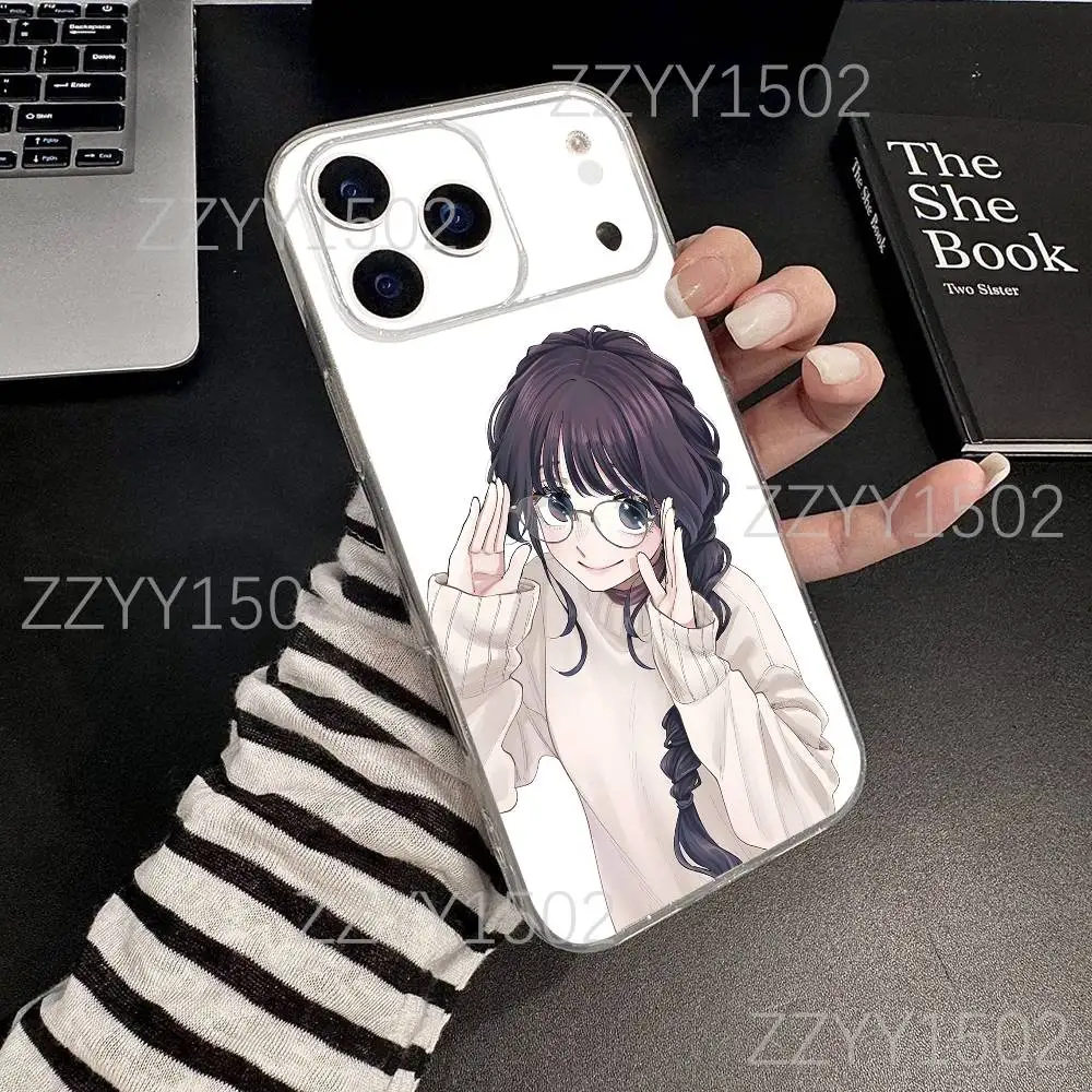 حافظة هاتف K-Kaoruko Waguri لهاتف iPhone 17,16,15,14,13,12,11 Pro,Max,Plus,X,XS,XR,SE4,E Mini شفافة ناعمة