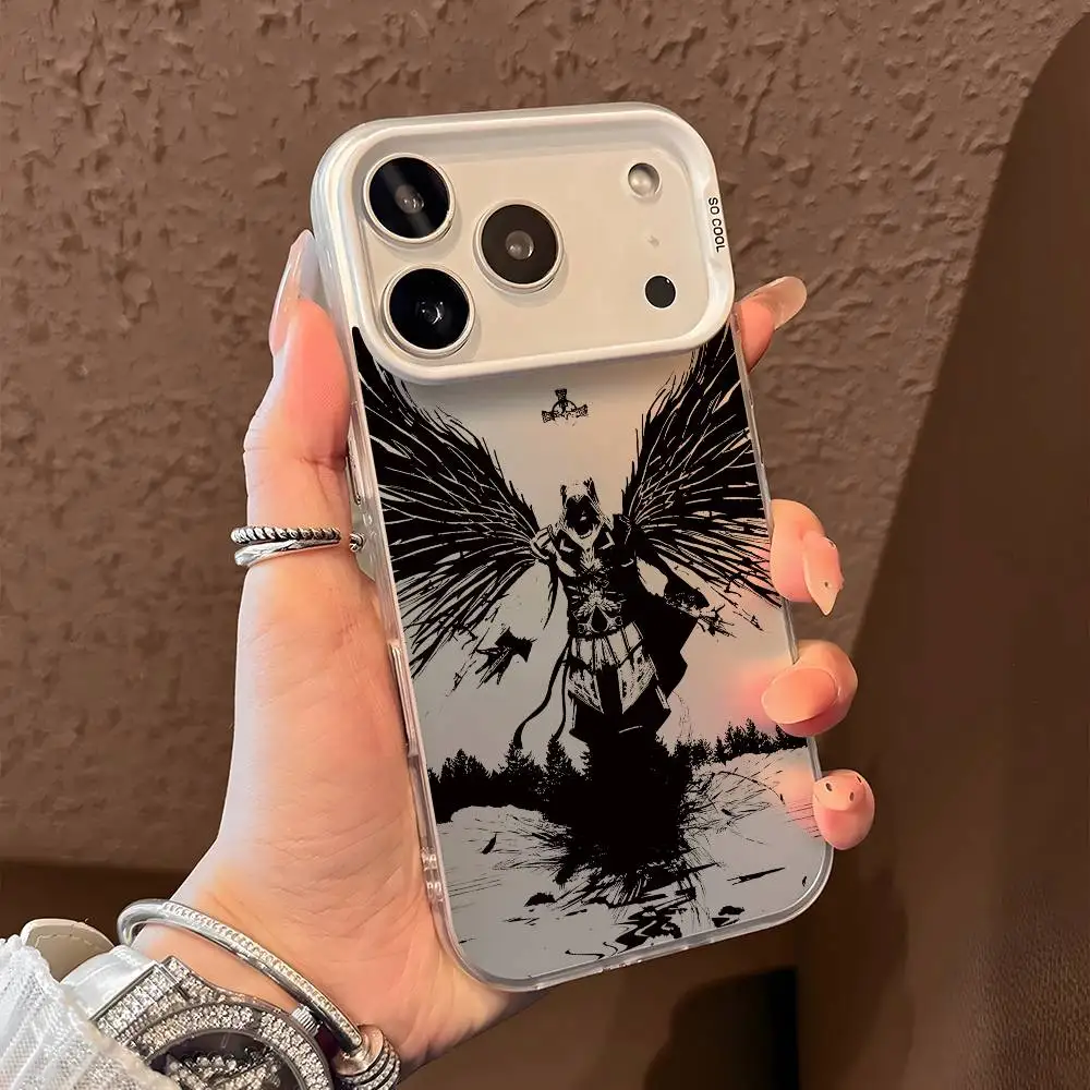 حافظة هاتف A-Assassins-Game-Creeds لهاتف آيفون 17 16 15 14 13 12 11 Pro Max Air متعدد الألوان ليزر غير لامع أورورا فوندا