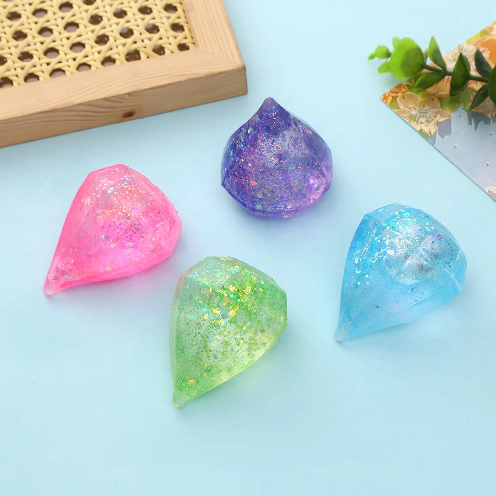 Glittering Diamond Ice Cubes Anti Stress Vent Ball Slow Rebound Squeeze Toys Stress Relief Kids Adults Antistress Squishy Toy