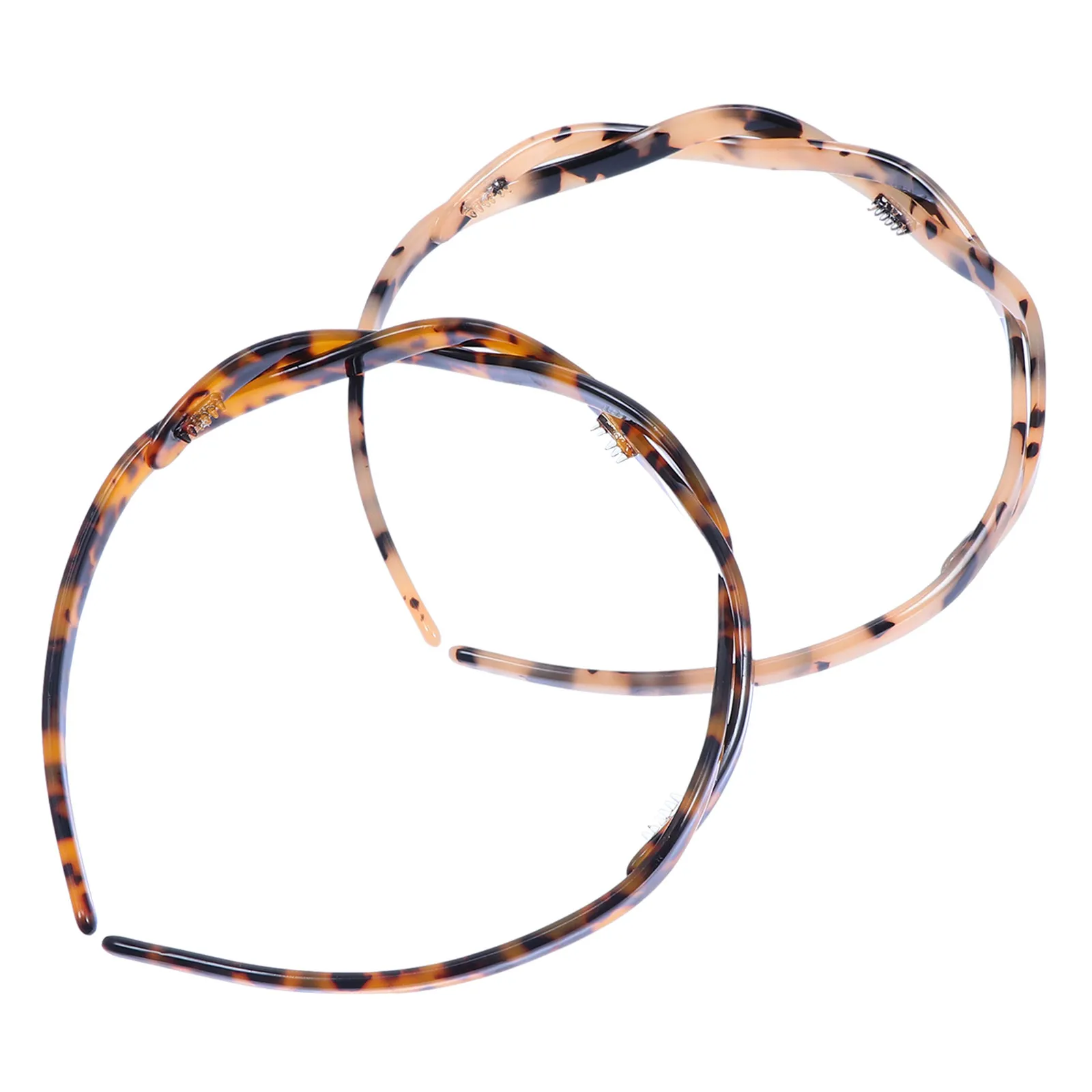

2Pcs Lightweight Teeth Hair Bands Non-Slip Tortoiseshell Headbands Easy Matching Hair Accessories for Women Girls Daily Wear