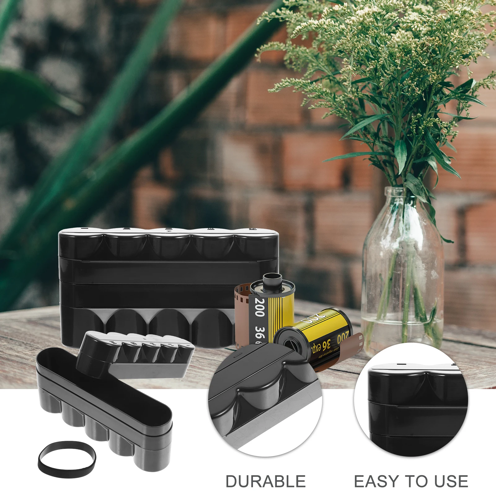 

120 Film Storage Box Containers Carrier Negative Rubber Containerbox Holder Case Office Canister Large Capacity Durable Hard