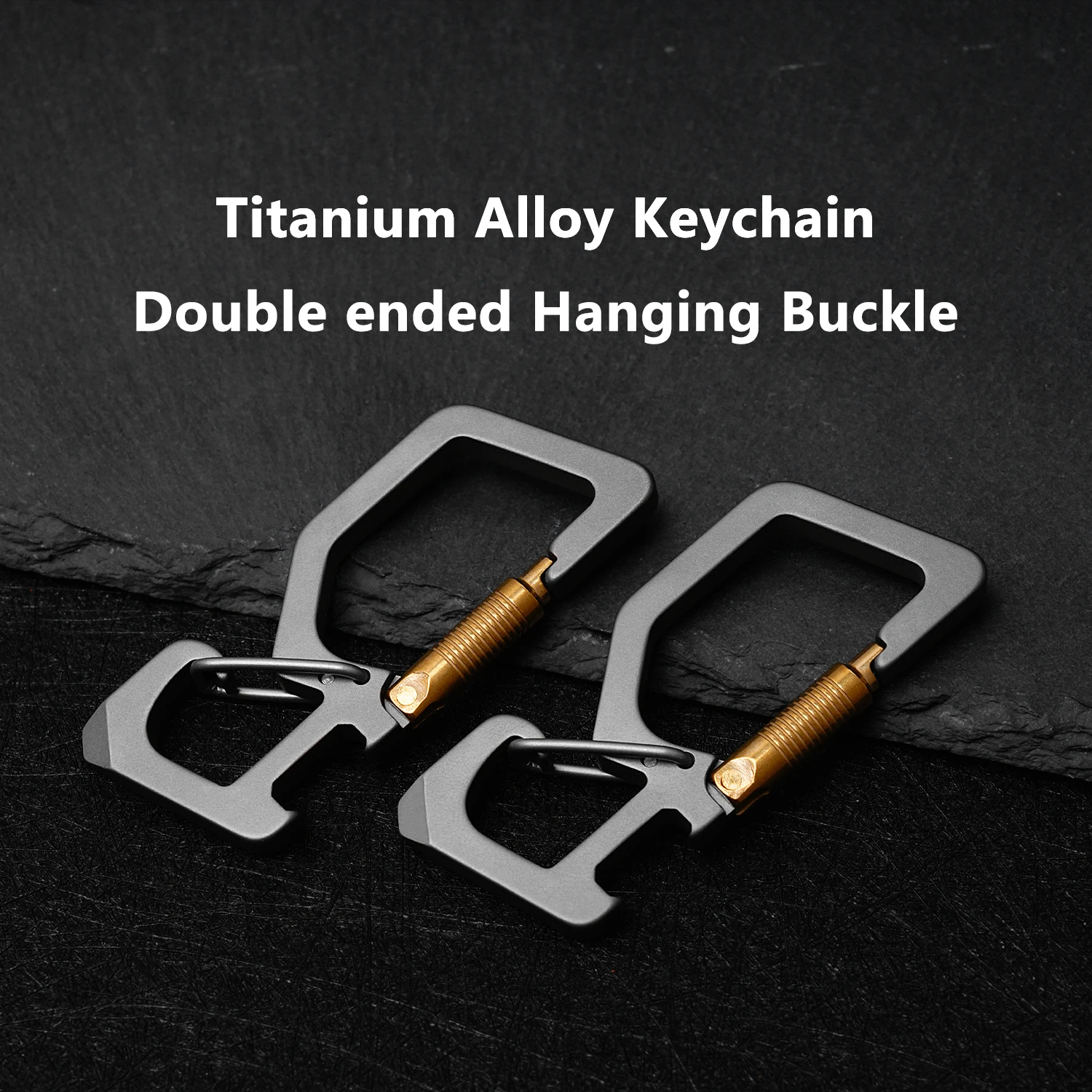 Titanium Alloy Keychain Outdoor Multifunctional Mountaineering Buckle Double ended Hanging Buckle With Bottle Opener Pocket EDC