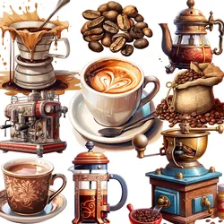 20Pcs/Pack Vintage Coffee Sticker DIY Craft Scrapbooking Album Junk Journal Decorative Stickers