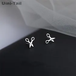 Uini Tail Hot Selling New 925 Tibetan Silver Cute Small Scissors Earstuds Simple and Personalized Fashion Trend High Quality