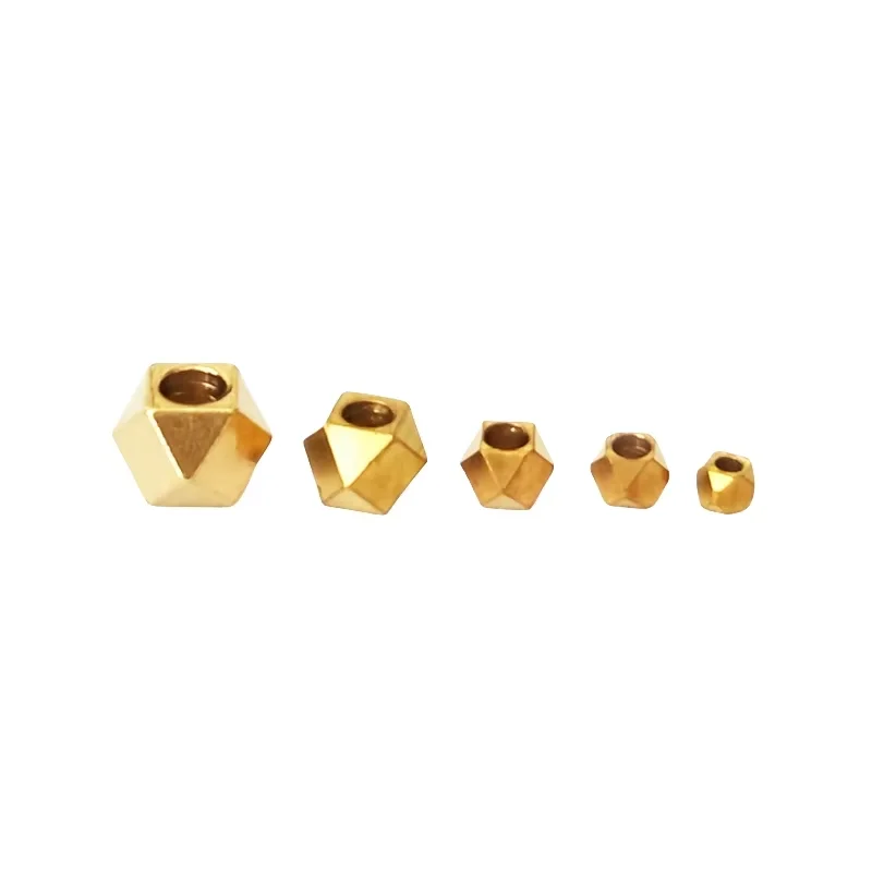 BoYuTe (100 Pieces/Lot) 2-2.5-3-4-5MM Metal Brass Solid Beads Spacer Beads Diy Jewelry Making Loose Beads