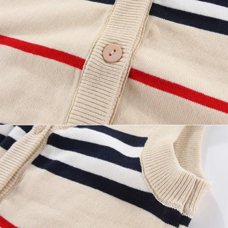 Children Clothes Winter Warm Vests Top 2-8Y Boy Sleeveless Sweaters V-Neck Knitted Kids Spring Autumn Cardigan Baby Boys Sweater