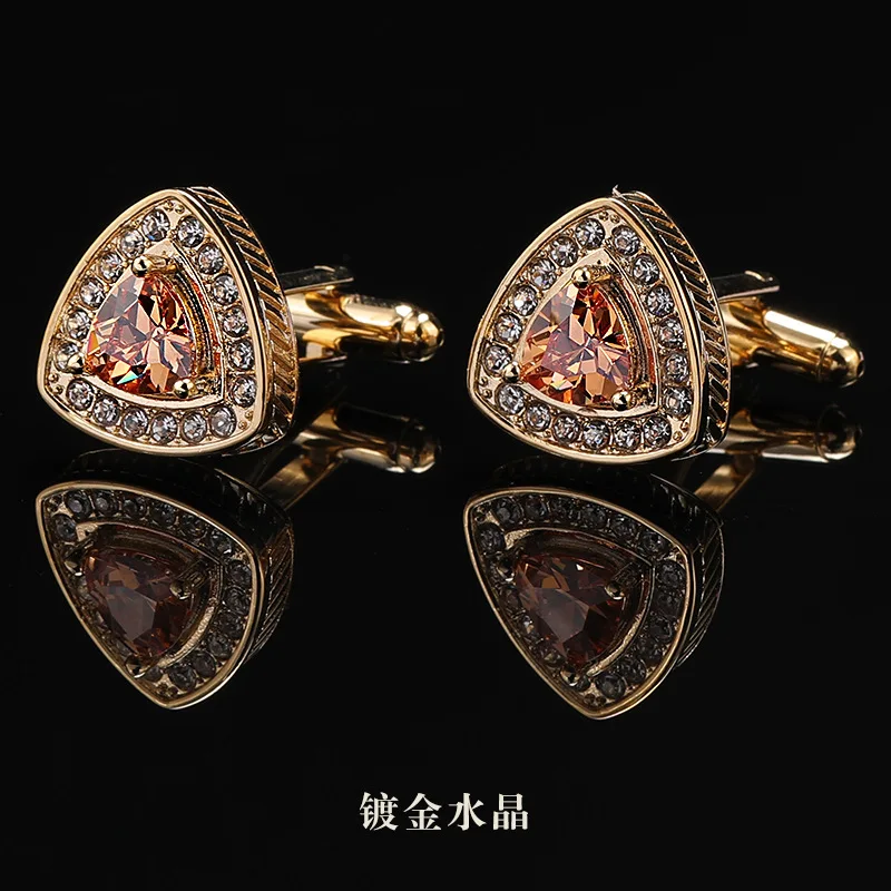 أزرار أكمام كريستالية للرجال لحفلات الزفاف، إكسسوارات قميص رسمية أنيقة للأعمال، هدية لعيد الأب والعريس #5