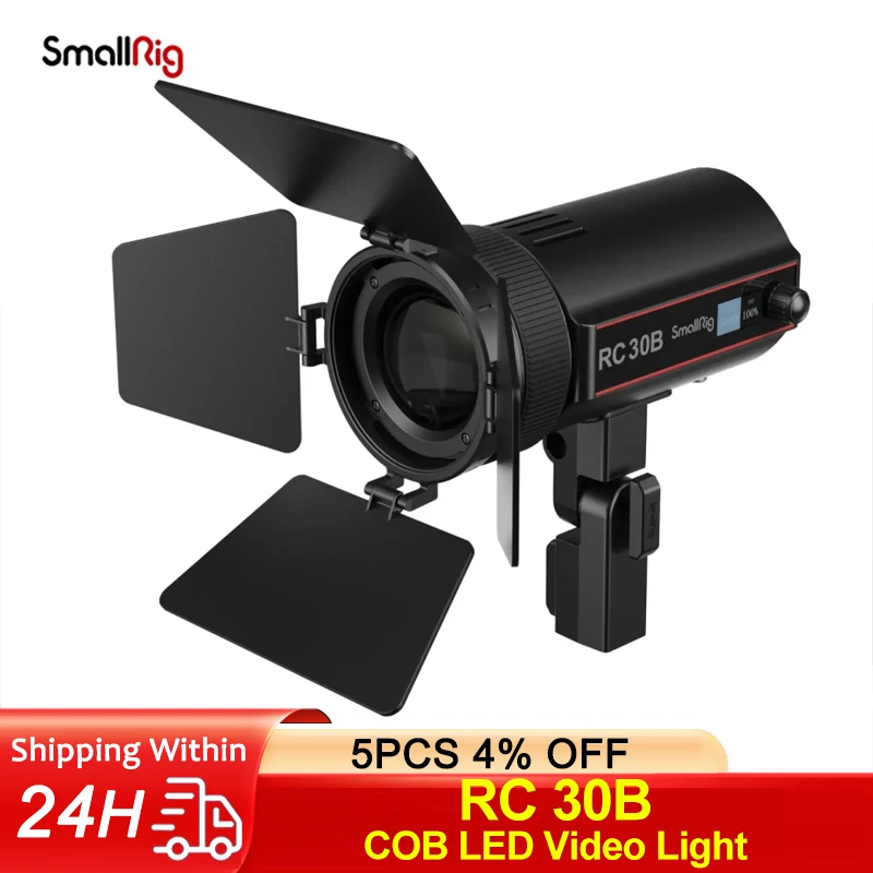 SmallRig RC 30B COB Video Light with 30W Beam Angle Adjustable 2700K-6500K Ultra-high Brightness 43400 lux LED Lamp-4280 4279