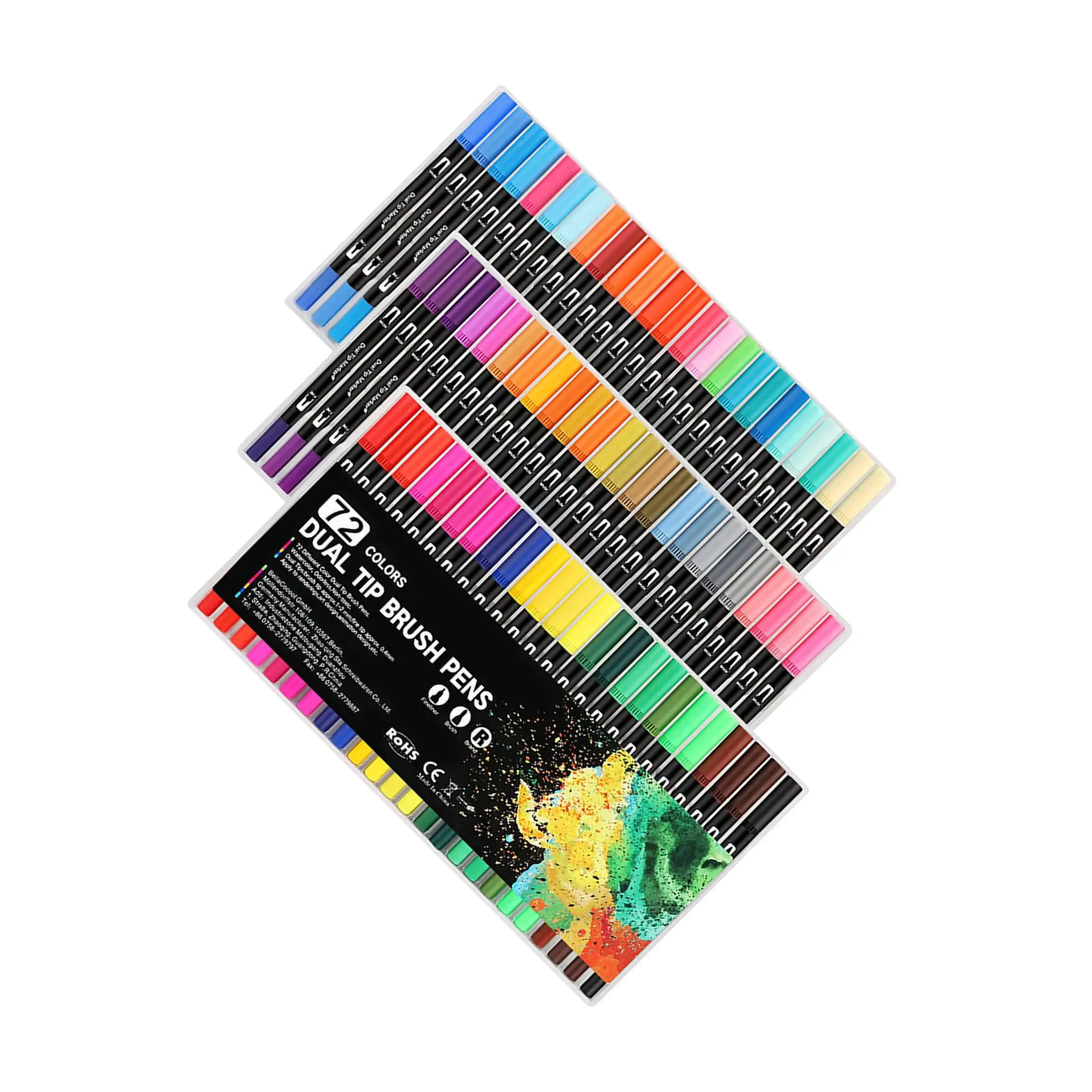 

72 Colors Fittings Smooth Supplies Dual Tip Brush Pens for Journaling Adult