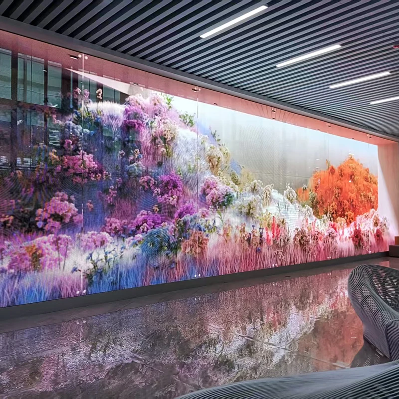 Custom Outdoor Waterproof Transparent Grid LED Screen High Quality Advertising Display