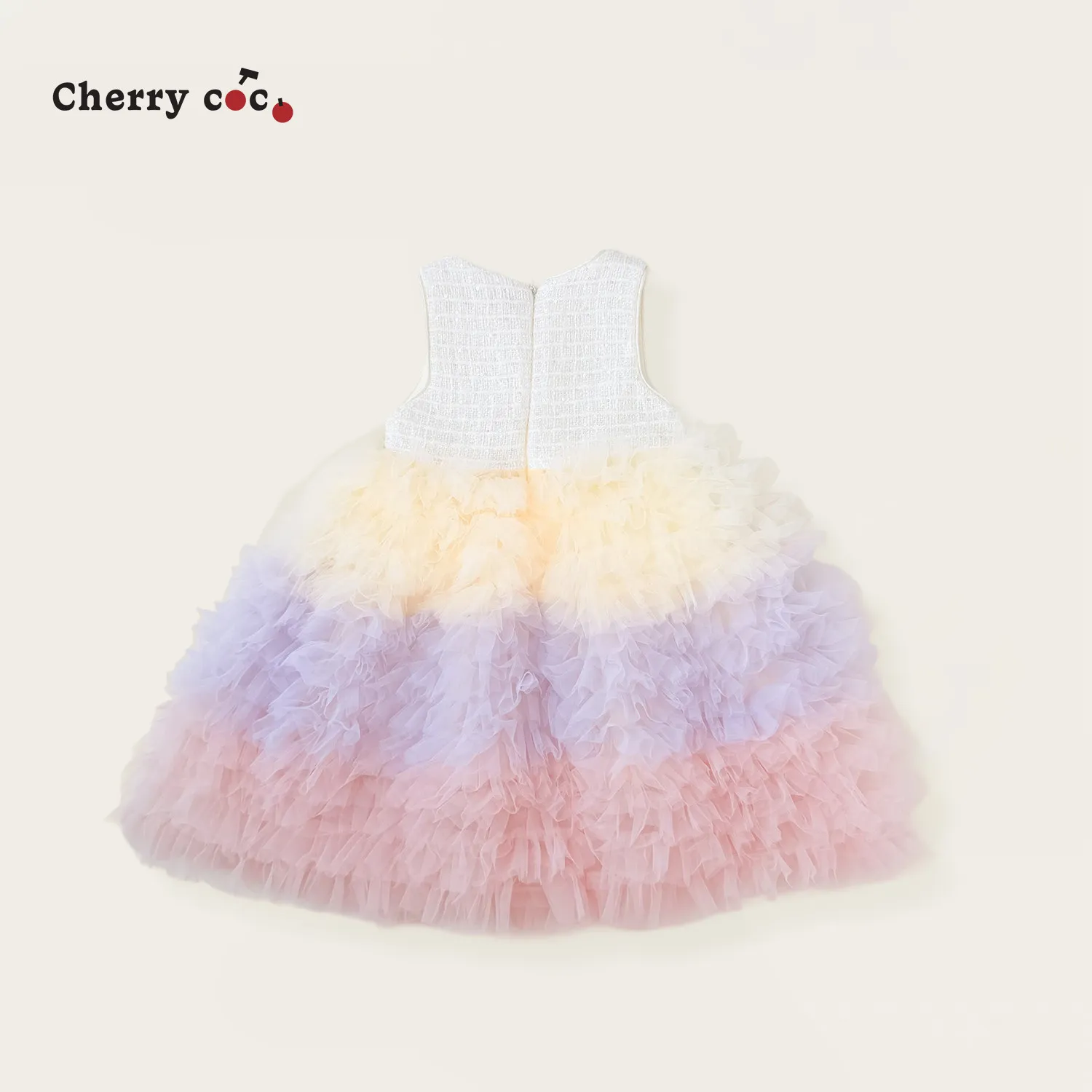 Girls' Dress Autumn/Winter New Style Baby Girl's Little Fragrant Wind Rainbow Mesh Skirt Princess Dress Birthday