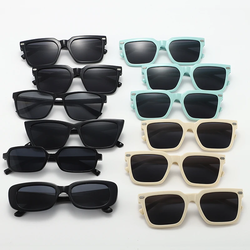 6PCS Black Combination Fashion Versatile Sun Glasses New Trend Summer Travel Sunglasses