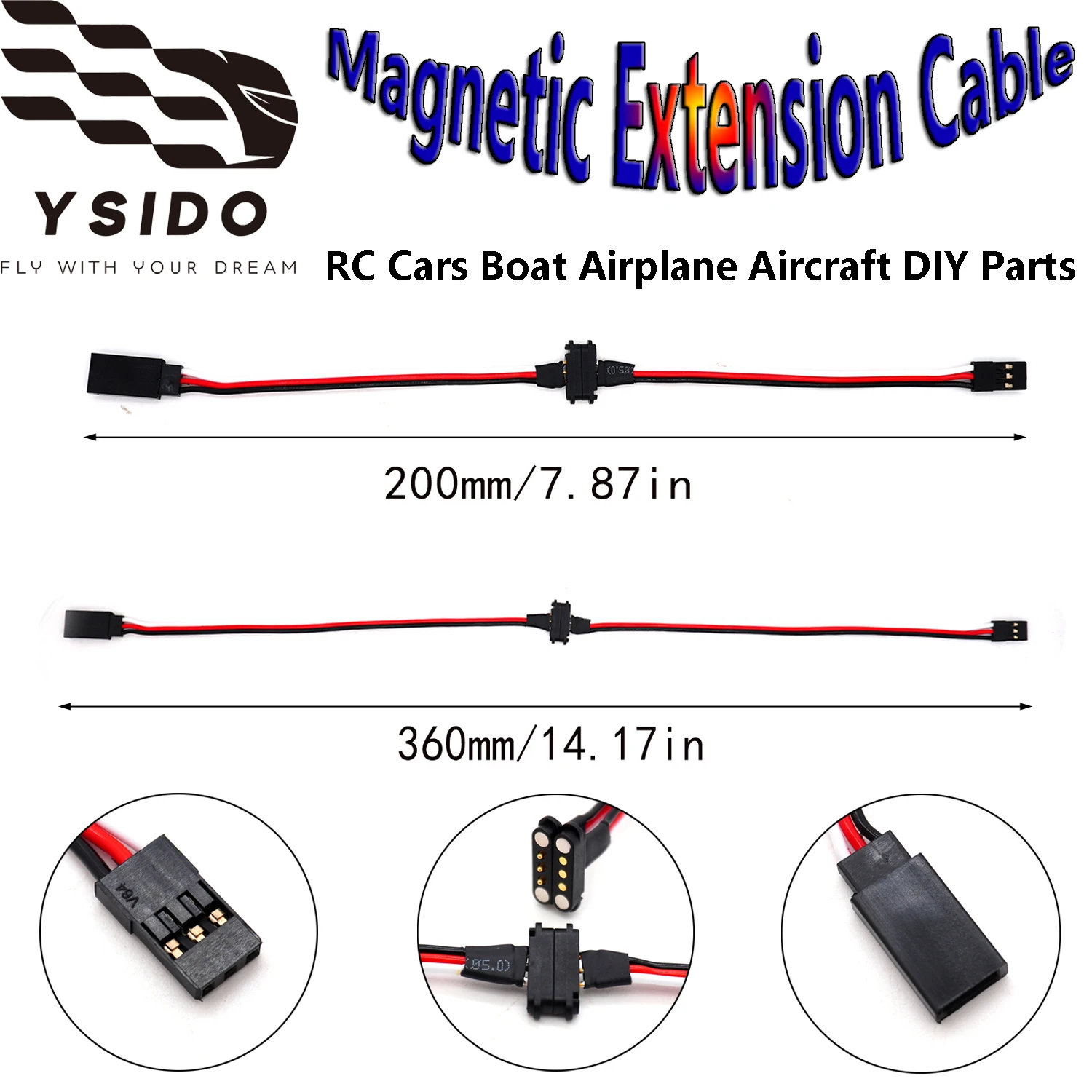 ysido-200mm-360mm-cabo-de-extensao-magnetica-macho-femea-cabeca-conexao-cabo-de-extensao-para-rc-carro-barco-aviao-aeronaves-diy-parte