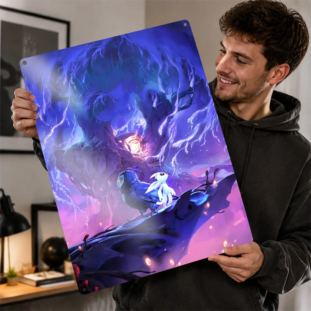 Ori and the Blind Forest Personalized 3D Textured Metal Poster Wall Art Tinplate Sign for Decoration Room Decorating Interior