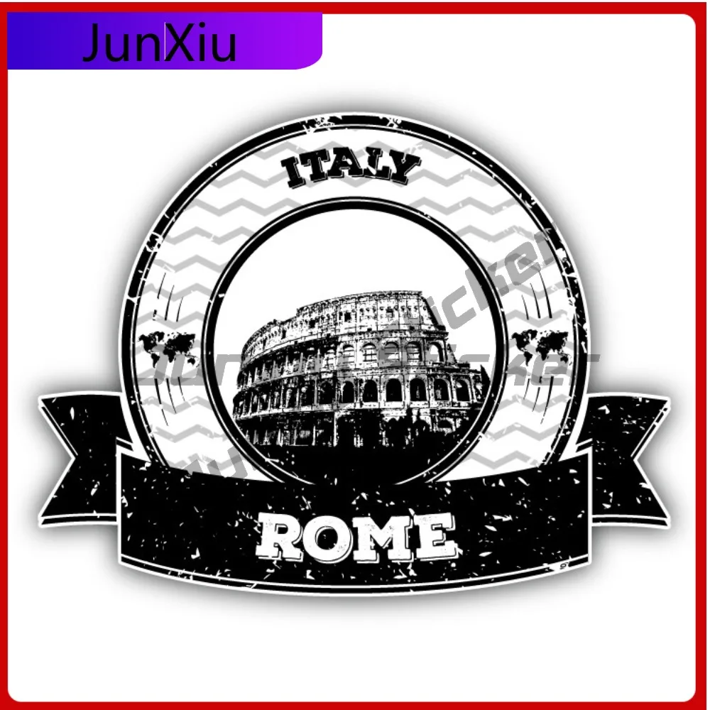 

Rome Italy Creative Sticker Stamp Travel Car Decal Bumper Stickers For Toilet Seat Cute Style Car Use Automotive Decor Anti S