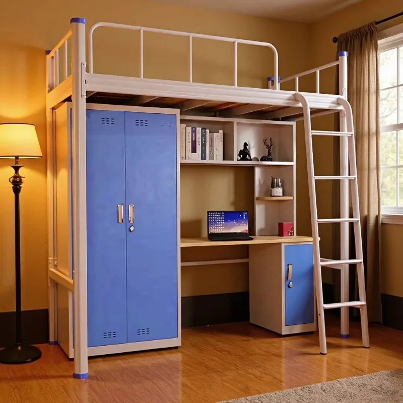 Student dormitory apartment single up and down iron bed staff dormitory thickened bed under table combination bed