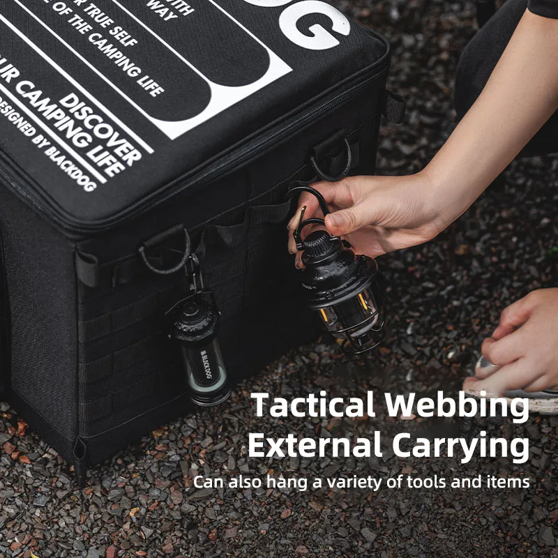 Black Dog Outdoor Camping Storage Bag Large Capacity Collapsible Storage Bag Gas Canisters Picnic Cooking Utensils Bag