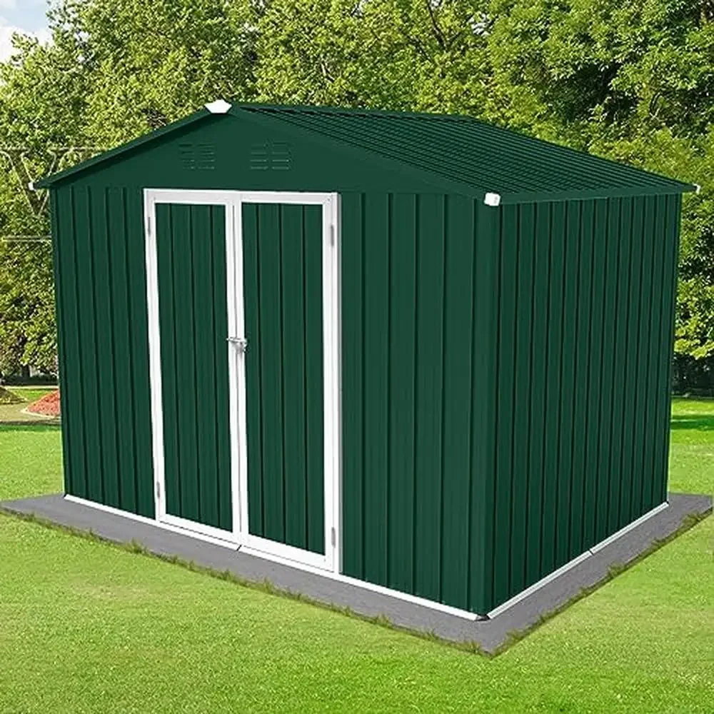 Outdoor Storage Shed Garden Sheds Waterproof Metal Roof Safety Door Lock Good Ventilation Multifunctional Pet House Storage