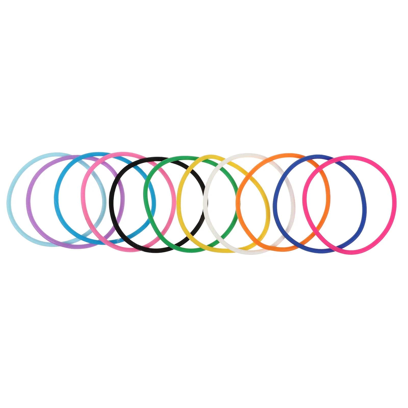 10 Pcs Silicone Bracelet Gummy Bracelets Rubber Jelly Adjustable Colored Wristbands Silica Gel