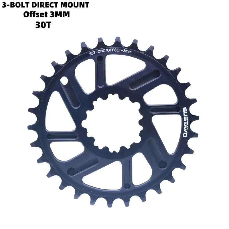 GUSTAVO 26T 28T 30T 32T Fahrradkettenblatt 3-Bolzen-Direktmontage Offset 3MM Breit-Schmal-Zahn-Kettenrad Kinderfahrrad-Kurbelgarnitur – Detail 5