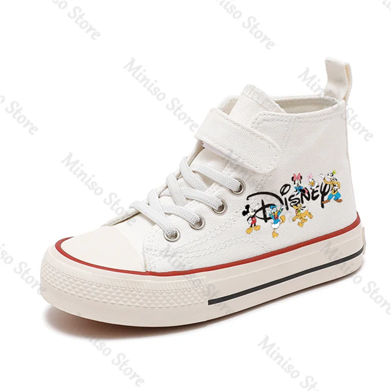 Dziecko brezentowe chłopięce sportowe buty Lilo Stitch Girl High-top Disney Casual Cartoon wygodne buty dzieci drukuje chłopców buty do tenisa