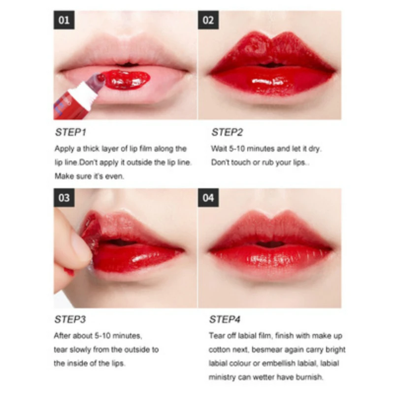 2021 Hot Sale Waterproof Long Lasting Lip Peel Off Liquid Lipstick Gloss Mask Moisturizer Makeup Tear Pull Lip Lint Cosmetics