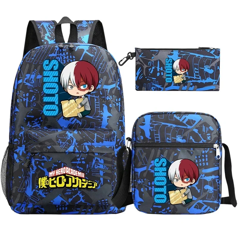 2026 3pcs/set Deku Backpack Cute My Hero Academia School bag for Boys Girls MHA Shoulder Pencil SEFW3