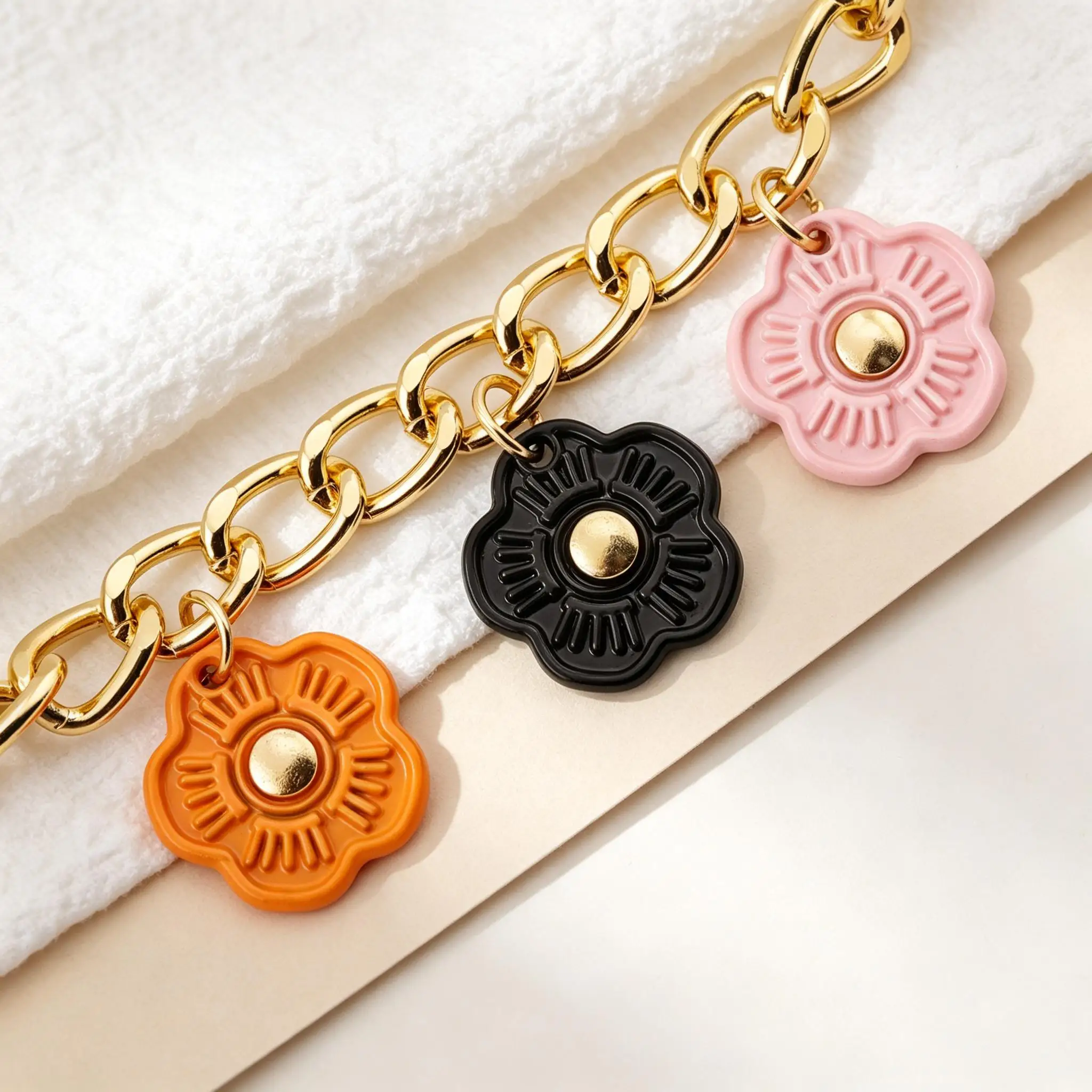 Colorful Flower Bag Charms Diy Metal Backpack And Handbag Accessories Bag Strap Extension Chains Charming Jewelry Gifts  Women