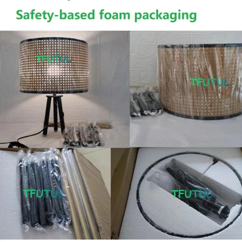 Creative Handmade Rattan Lampshade Led Floor Lamps for Living Room Sofa Study Remote Control Dimmer Standing Lamp Home Decor