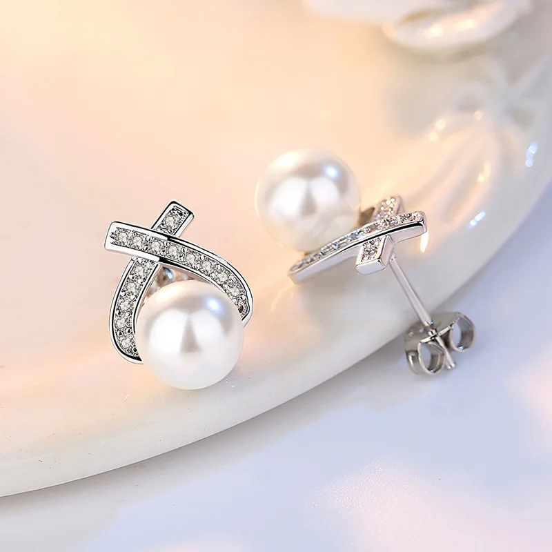 925 Sterling Silver Earrings Freshwater Pearl Flower For Women Luxury Wedding Jewelry Elegant Female Accessories Fashion Gift