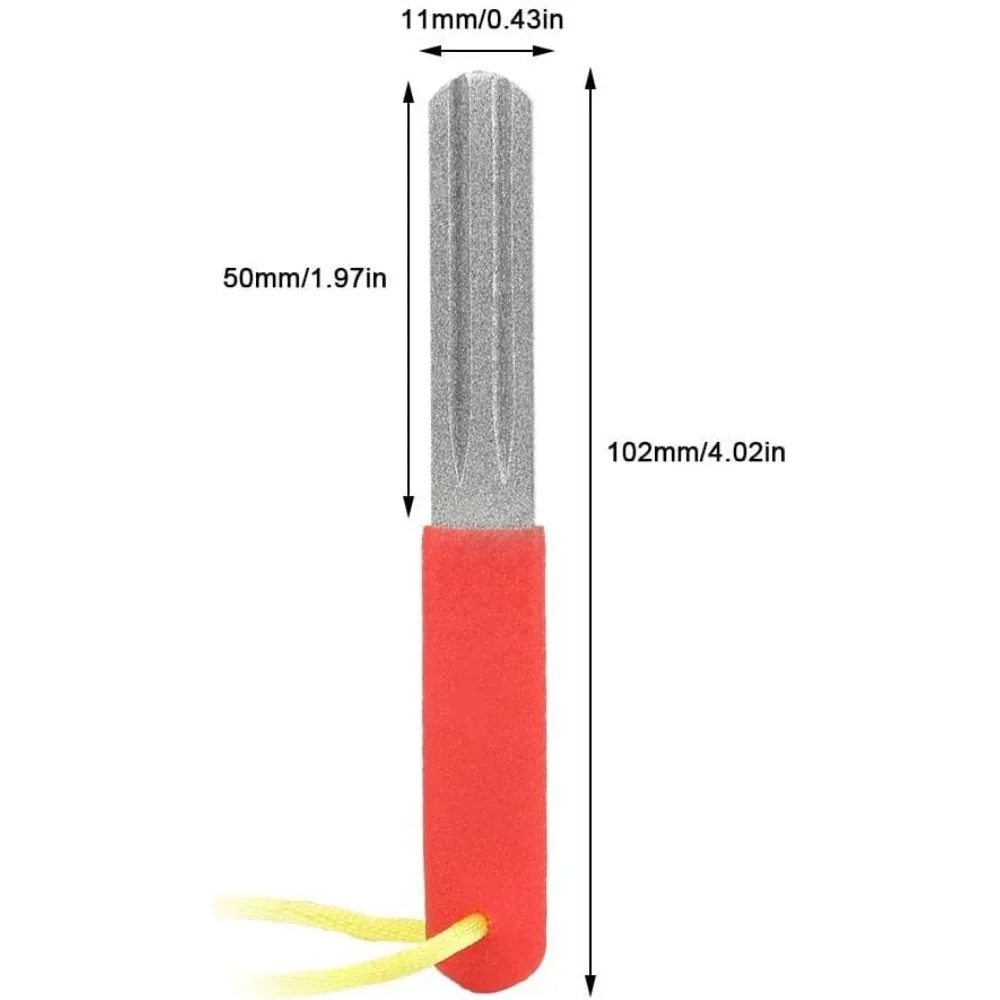 Affilacoltelli per amo da pesca, pietra per affilare l'amo con manico 400/800 grana Lima per macinare amo da pesca con diamante per la pesca