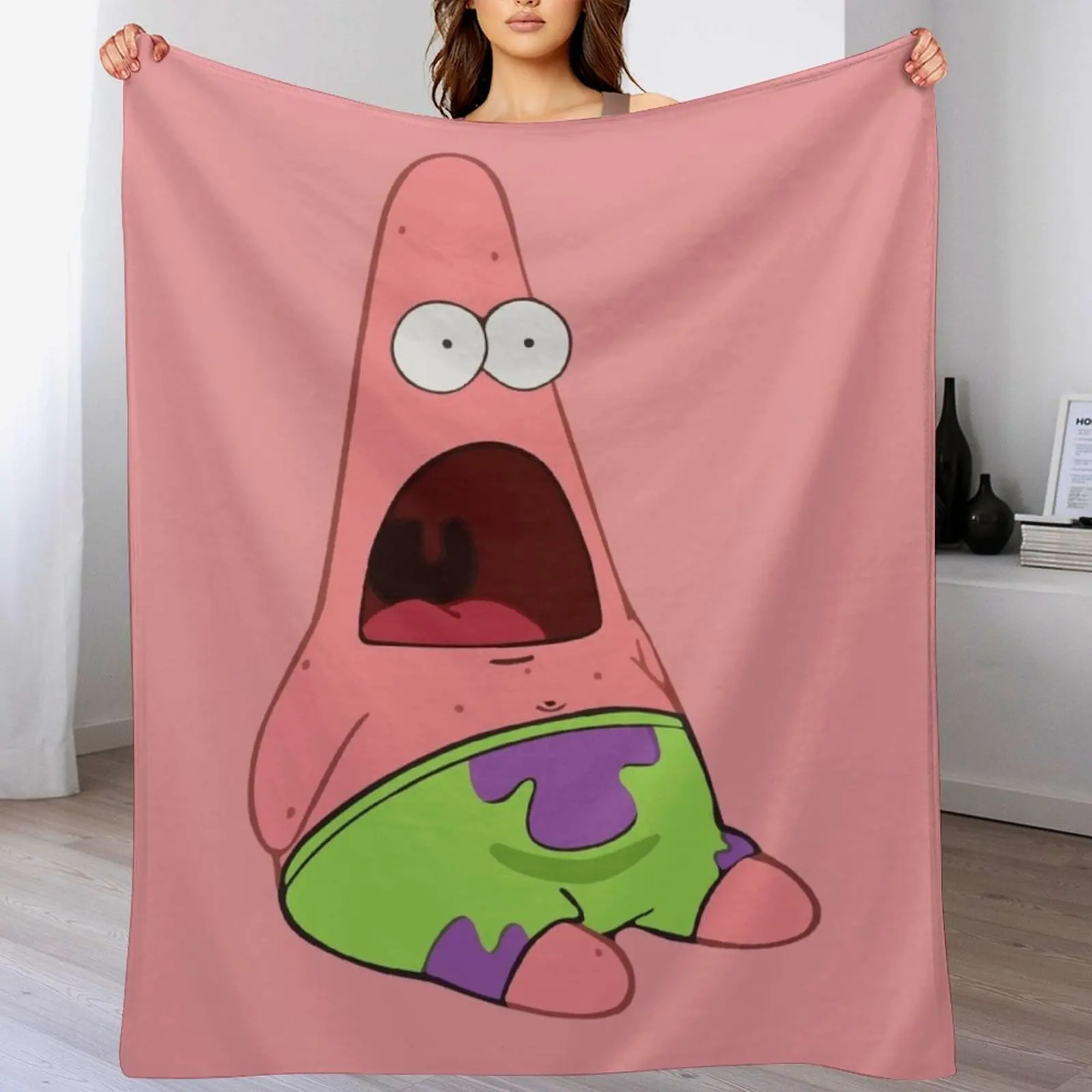 

Surprised Patrick Throw Blanket Flannel Soft Beds christmas gifts Blankets