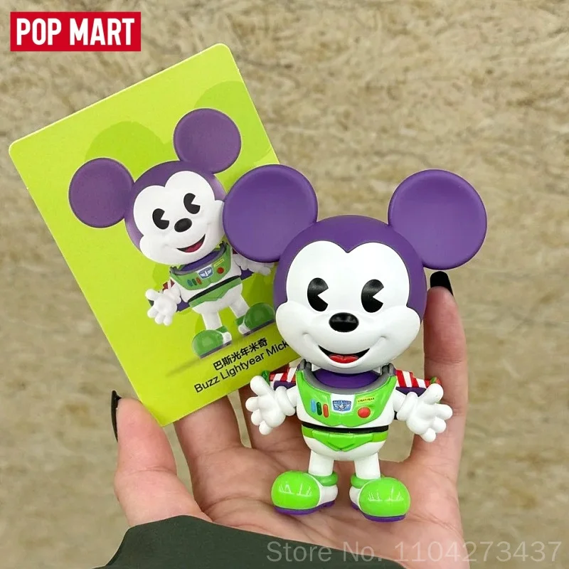 POP MART Disney Mickey Remixed Meets Pixar Series Caja Misteriosa Original con Figura Coleccionable de Anime, Regalo para Adultos