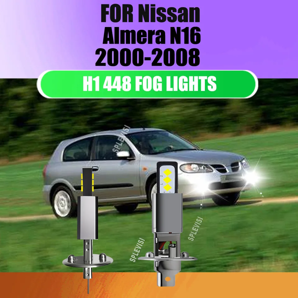 

H1 LED Fog Light Bubls - 6000LM Ultra Bright Output For Nissan Almera N16 2000 2001 2002 2003 2004 2005 2006 2007 2008