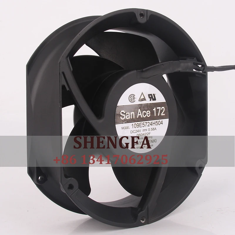 

SANYO 109E5724H504 Охлаждающий вентилятор корпуса DC24V 0.58A 172x150x51mm 17CM 17251 Алюминиевая рама Центробежный осевой переменный ток