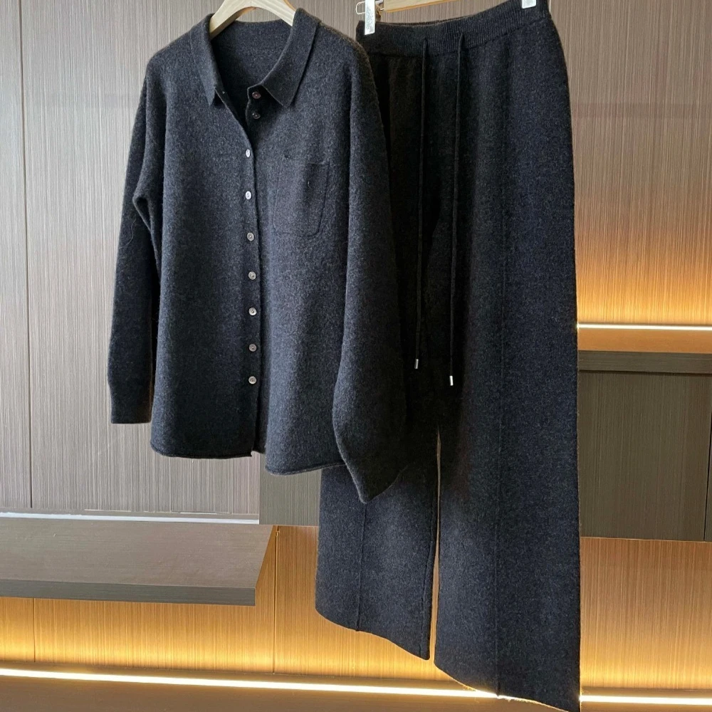 Minimalist Relaxed 100 Wool Knit Set