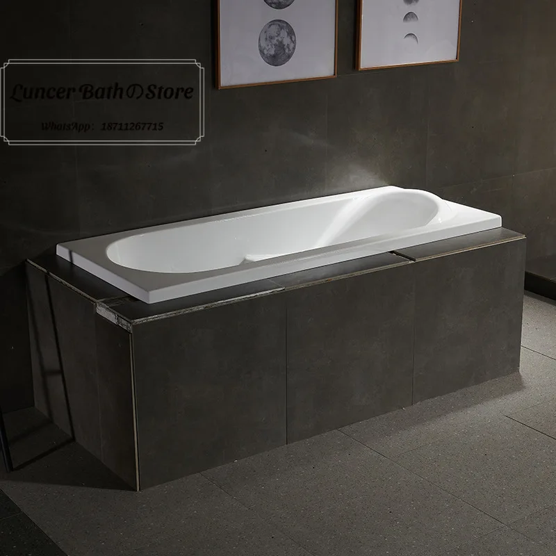 Simple acrylic bathtub, standalone wave massage bathtub, hotel use, household for adults, built-in type