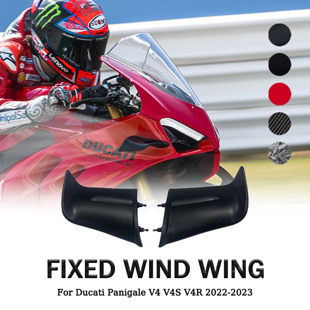 

Боковые панели с фиксированными крылышками для Ducati Panigale V4/V4S/V4R 2022-2023, комплект аэродинамического обтекателя мотоцикла